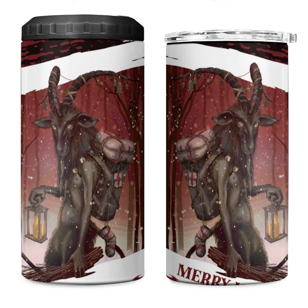 Merry Christmas 4 in 1 Can Cooler Tumbler Krampus in The Woods - Red LT7 - Wonder Print Shop