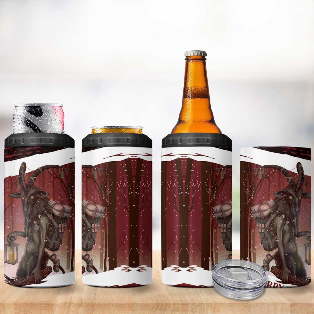 Merry Christmas 4 in 1 Can Cooler Tumbler Krampus in The Woods - Red LT7 - Wonder Print Shop
