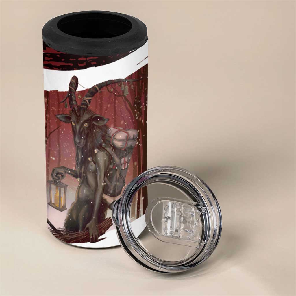Merry Christmas 4 in 1 Can Cooler Tumbler Krampus in The Woods - Red LT7 - Wonder Print Shop