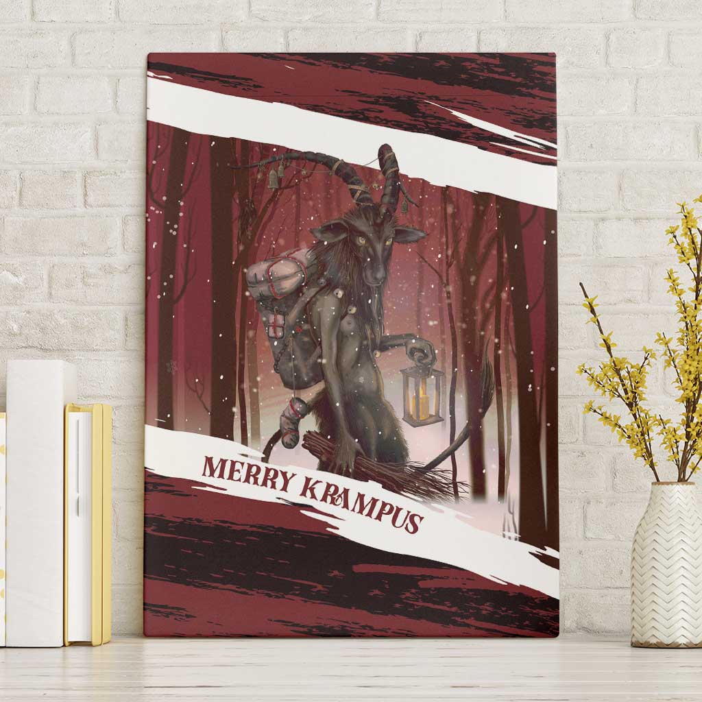 Merry Christmas Canvas Wall Art Krampus in The Woods - Red LT7 - Wonder Print Shop