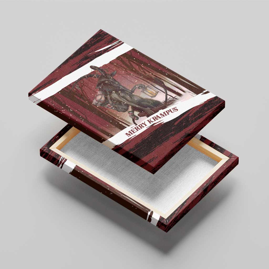 Merry Christmas Canvas Wall Art Krampus in The Woods - Red LT7 - Wonder Print Shop