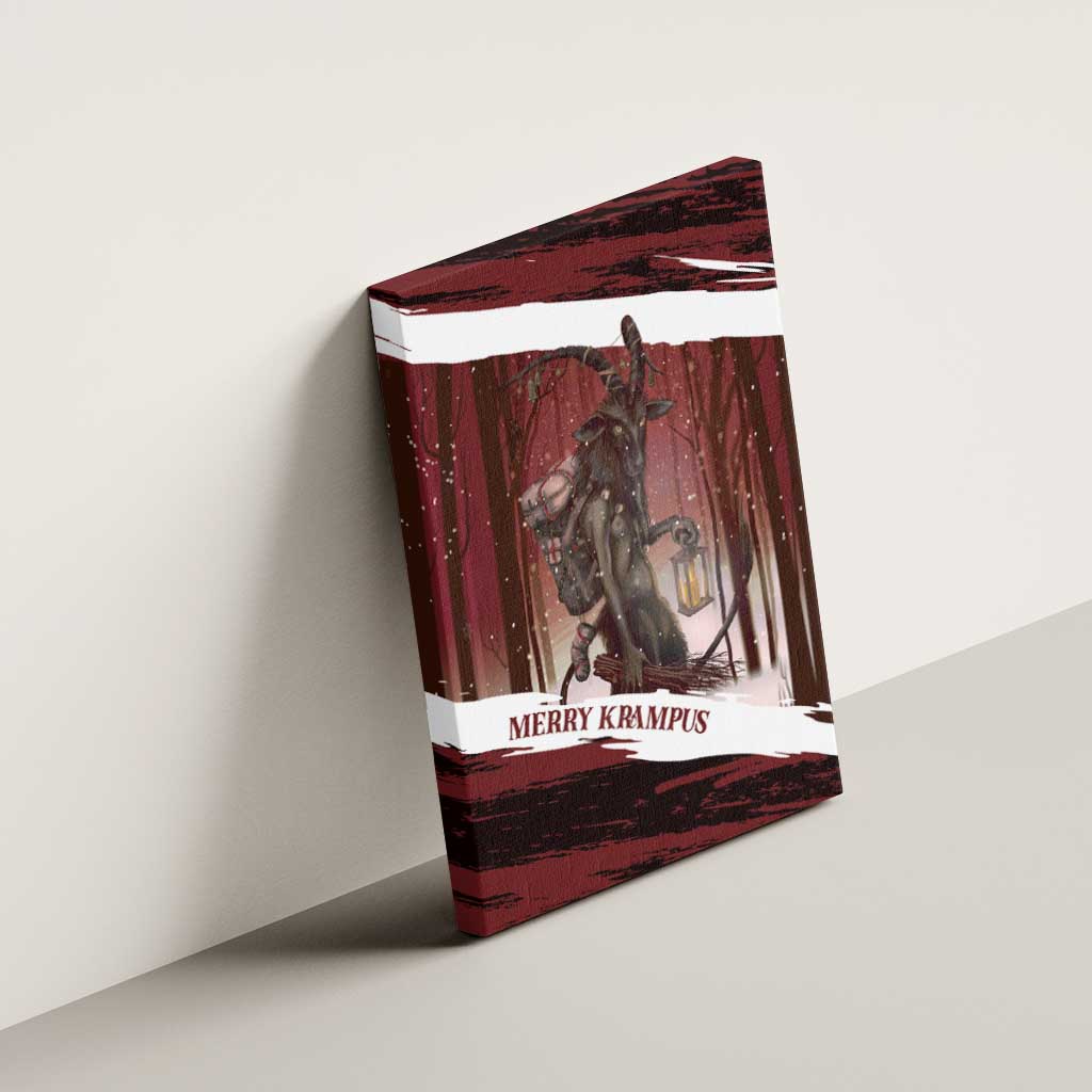 Merry Christmas Canvas Wall Art Krampus in The Woods - Red LT7 - Wonder Print Shop