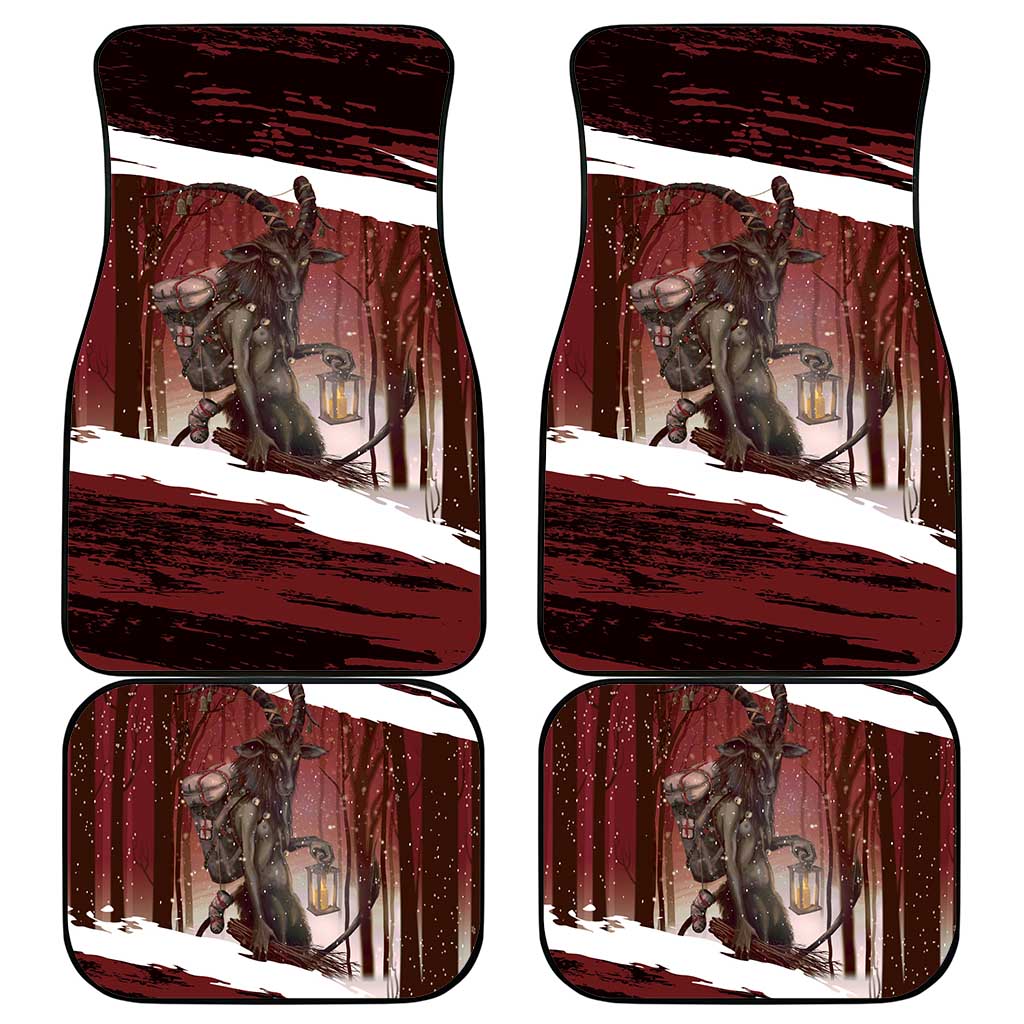 Merry Christmas Car Mats Krampus in The Woods - Red LT7 - Wonder Print Shop