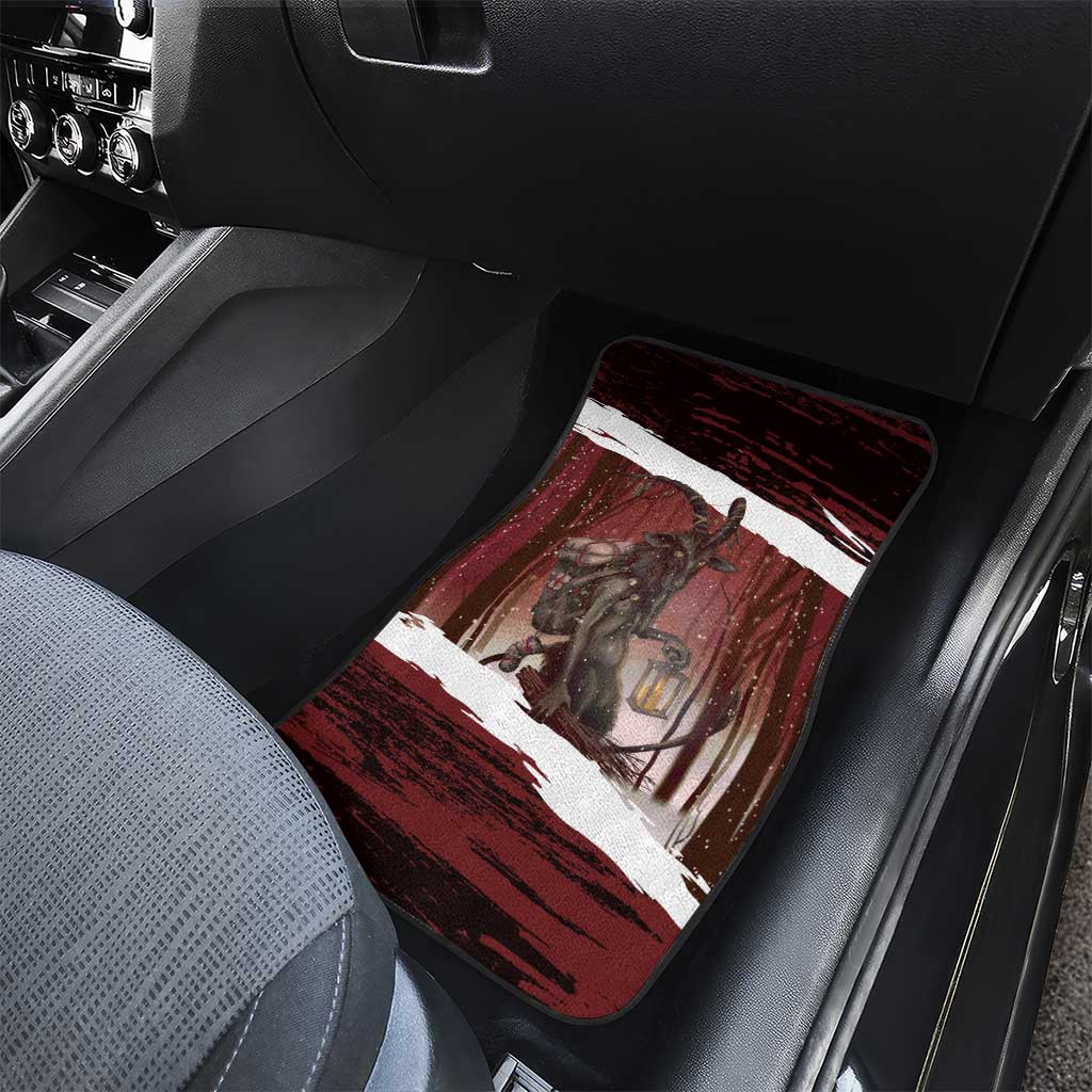 Merry Christmas Car Mats Krampus in The Woods - Red LT7 - Wonder Print Shop