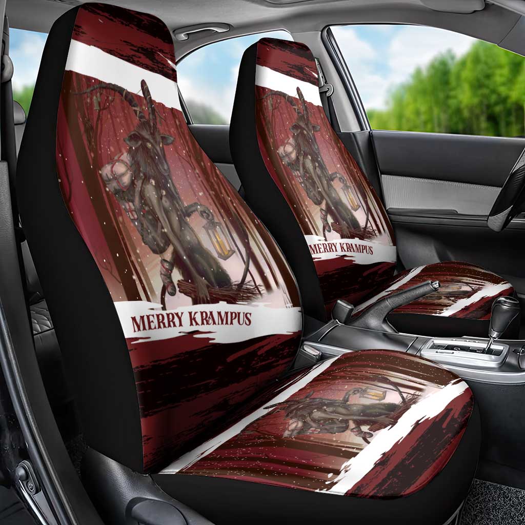 Merry Christmas Car Seat Cover Krampus in The Woods - Red LT7 - Wonder Print Shop
