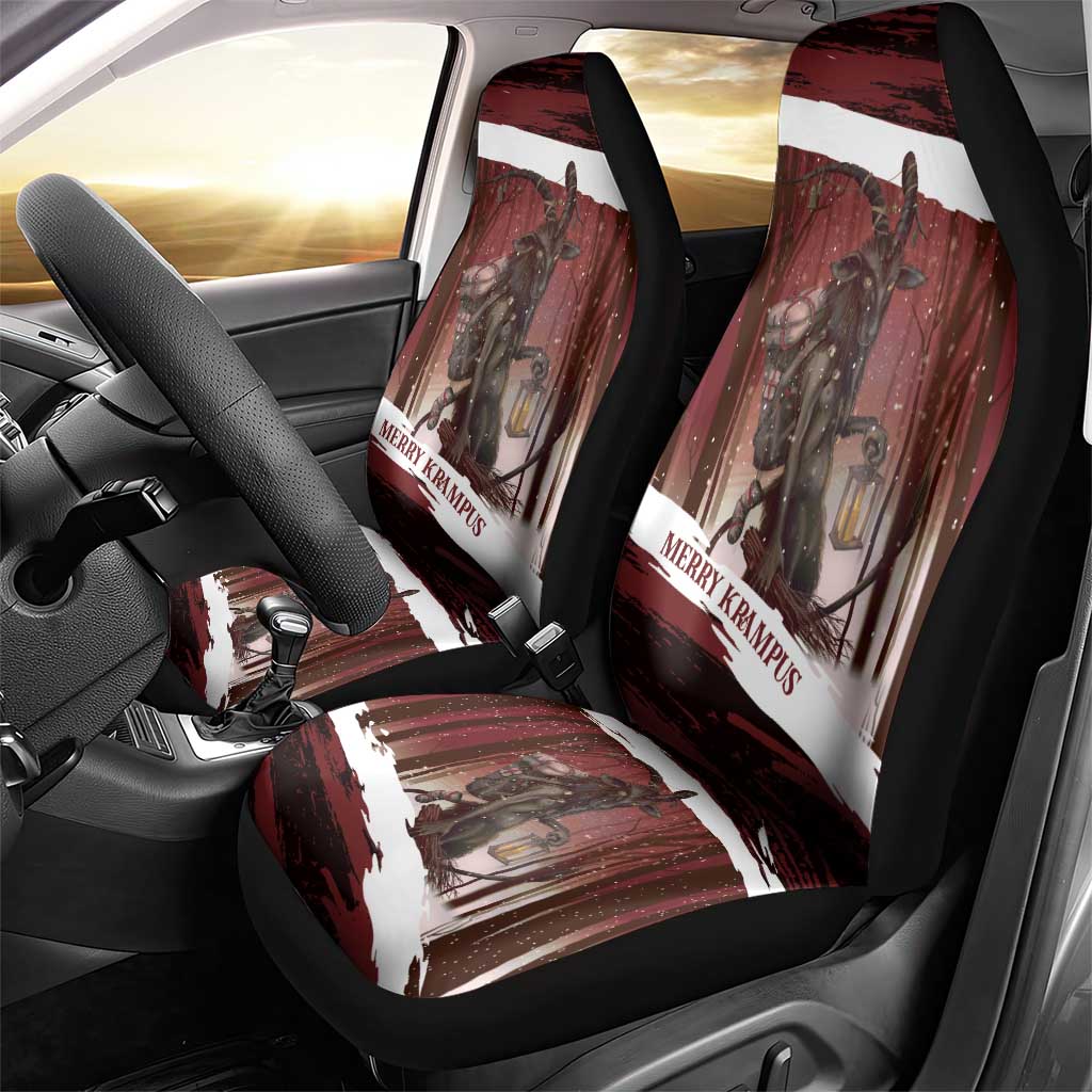 Merry Christmas Car Seat Cover Krampus in The Woods - Red LT7 - Wonder Print Shop