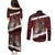 Merry Christmas Couples Matching Puletasi and Long Sleeve Button Shirt Krampus in The Woods - Red LT7 - Wonder Print Shop