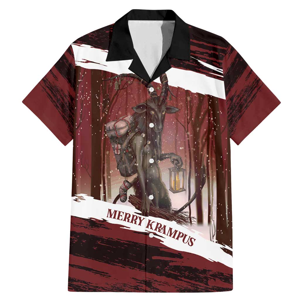 Merry Christmas Family Matching Mermaid Dress and Hawaiian Shirt Krampus in The Woods - Red LT7 - Wonder Print Shop