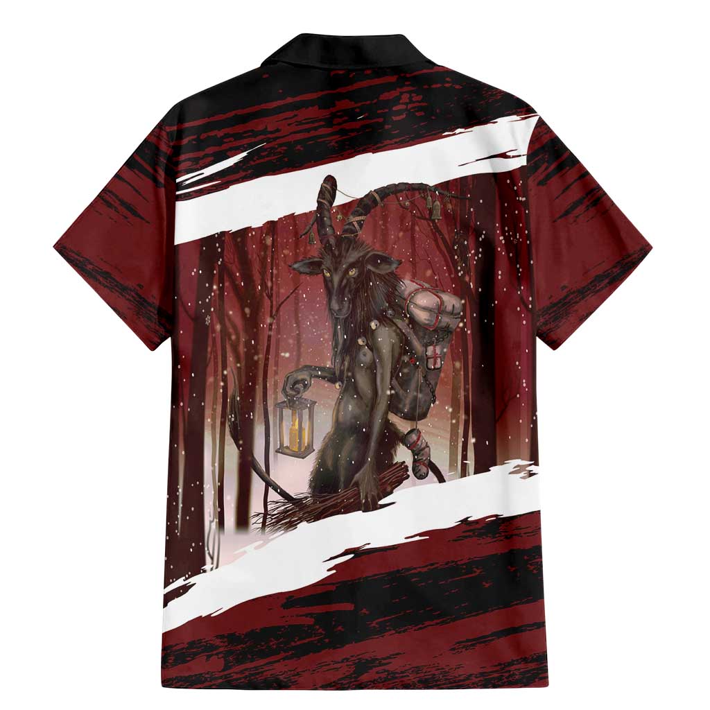 Merry Christmas Family Matching Mermaid Dress and Hawaiian Shirt Krampus in The Woods - Red LT7 - Wonder Print Shop