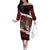 Merry Christmas Family Matching Off The Shoulder Long Sleeve Dress and Hawaiian Shirt Krampus in The Woods - Red - Wonder Print Shop
