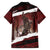 Merry Christmas Family Matching Off Shoulder Maxi Dress and Hawaiian Shirt Krampus in The Woods - Red LT7 - Wonder Print Shop