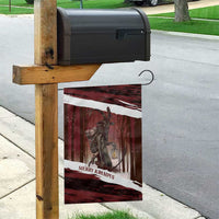 Merry Christmas Garden Flag Krampus in The Woods - Red - Wonder Print Shop