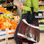 Merry Christmas Grocery Bag Krampus in The Woods - Red