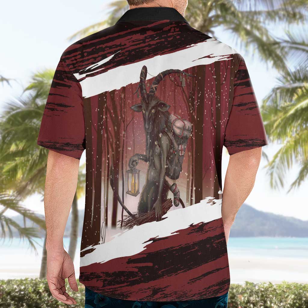 Merry Christmas Hawaiian Shirt Krampus in The Woods - Red - Wonder Print Shop