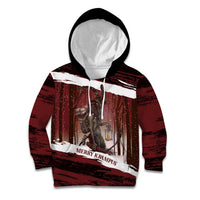 Merry Christmas Kid Hoodie Krampus in The Woods - Red - Wonder Print Shop