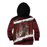Merry Christmas Kid Hoodie Krampus in The Woods - Red - Wonder Print Shop