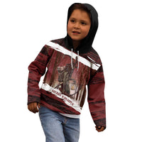 Merry Christmas Kid Hoodie Krampus in The Woods - Red - Wonder Print Shop