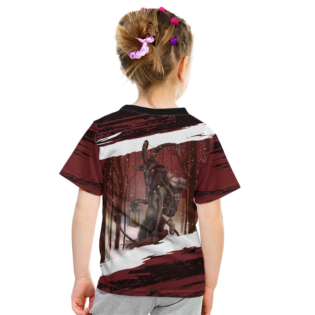 Merry Christmas Kid T Shirt Krampus in The Woods - Red - Wonder Print Shop