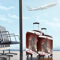 Merry Christmas Luggage Cover Krampus in The Woods - Red - Wonder Print Shop