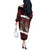 Merry Christmas Off The Shoulder Long Sleeve Dress Krampus in The Woods - Red - Wonder Print Shop