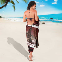 Merry Christmas Sarong Krampus in The Woods - Red - Wonder Print Shop