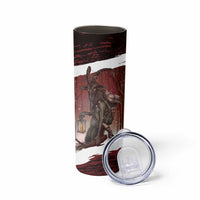 Merry Christmas Skinny Tumbler Krampus in The Woods - Red - Wonder Print Shop