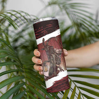 Merry Christmas Skinny Tumbler Krampus in The Woods - Red - Wonder Print Shop