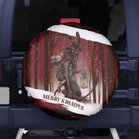 Merry Christmas Spare Tire Cover Krampus in The Woods - Red - Wonder Print Shop