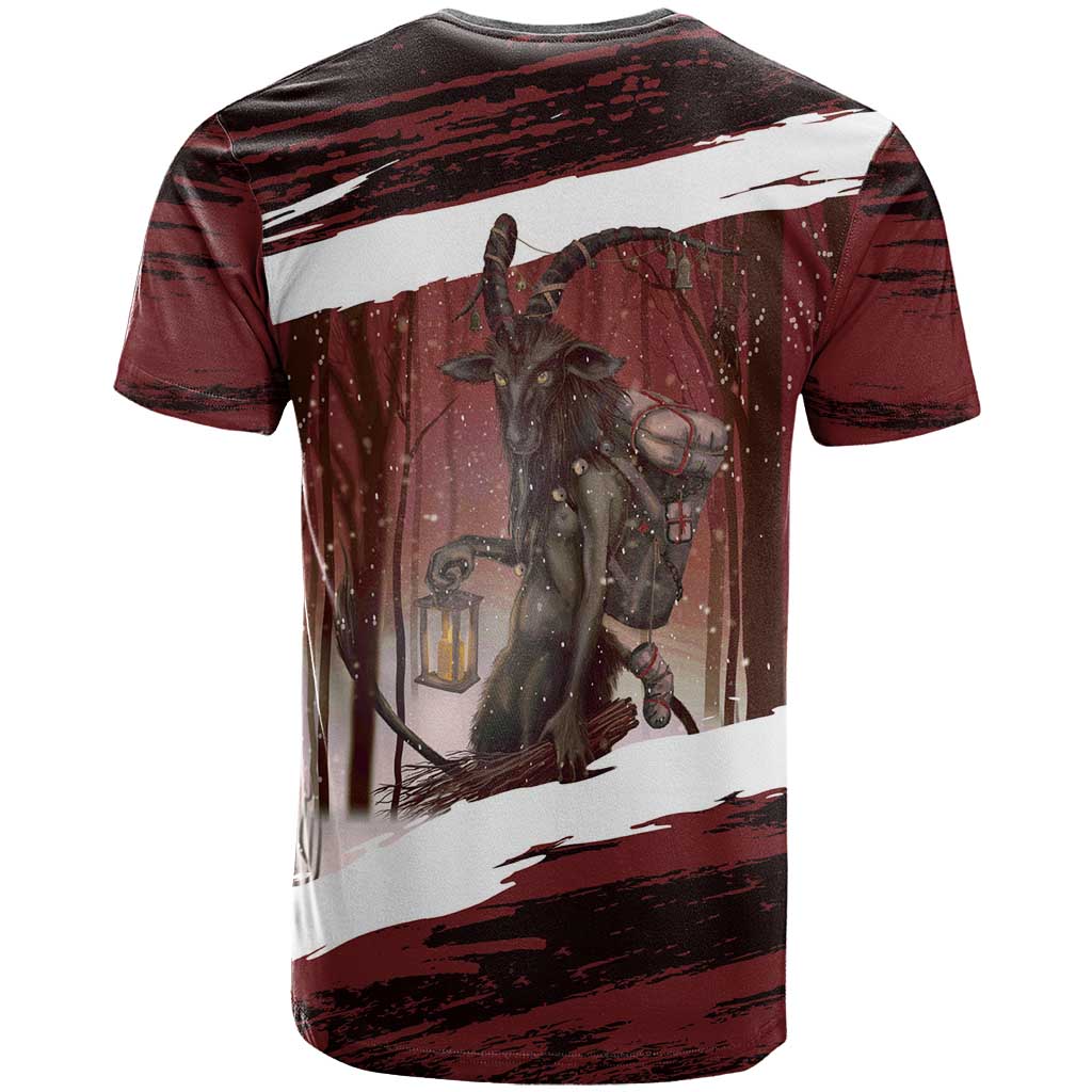 Merry Christmas T Shirt Krampus in The Woods - Red - Wonder Print Shop