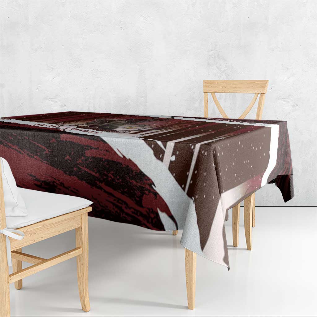 Merry Christmas Tablecloth Krampus in The Woods - Red - Wonder Print Shop