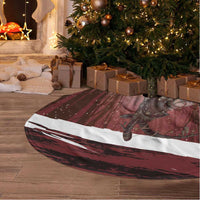 Merry Christmas Tree Skirt Krampus in The Woods - Red - Wonder Print Shop