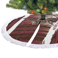 Merry Christmas Tree Skirt Krampus in The Woods - Red - Wonder Print Shop