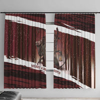 Merry Christmas Window Curtain Krampus in The Woods - Red - Wonder Print Shop