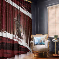 Merry Christmas Window Curtain Krampus in The Woods - Red - Wonder Print Shop