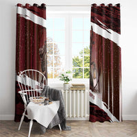 Merry Christmas Window Curtain Krampus in The Woods - Red - Wonder Print Shop