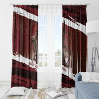 Merry Christmas Window Curtain Krampus in The Woods - Red - Wonder Print Shop