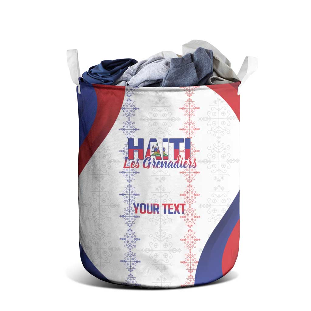 Haiti Football Les Grenadiers Personalized Laundry Basket Voodoo Veve Papa Legba - Wonder Print Shop