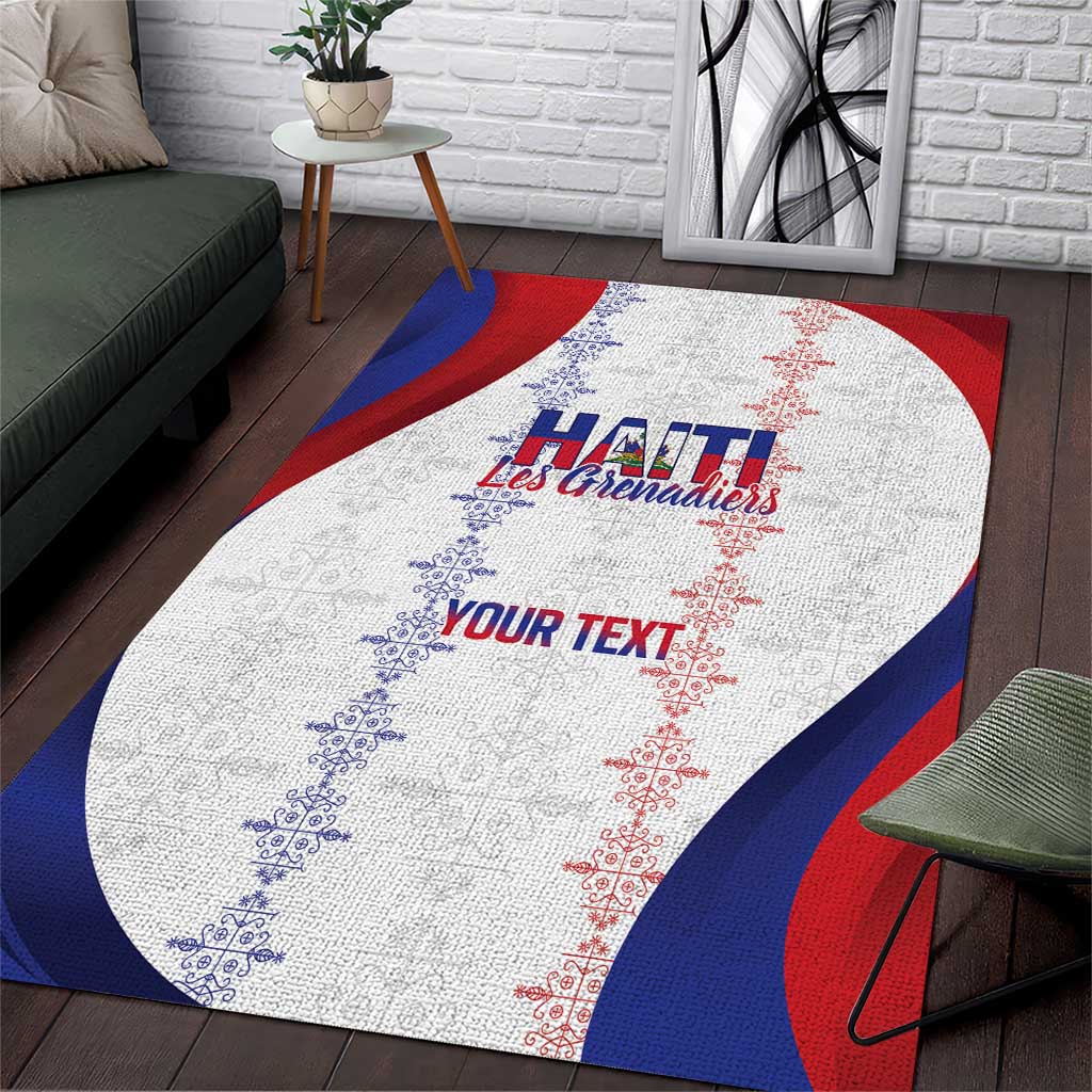 Haiti Football Les Grenadiers Personalized Area Rug Voodoo Veve Papa Legba - Wonder Print Shop
