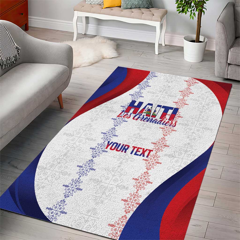 Haiti Football Les Grenadiers Personalized Area Rug Voodoo Veve Papa Legba - Wonder Print Shop