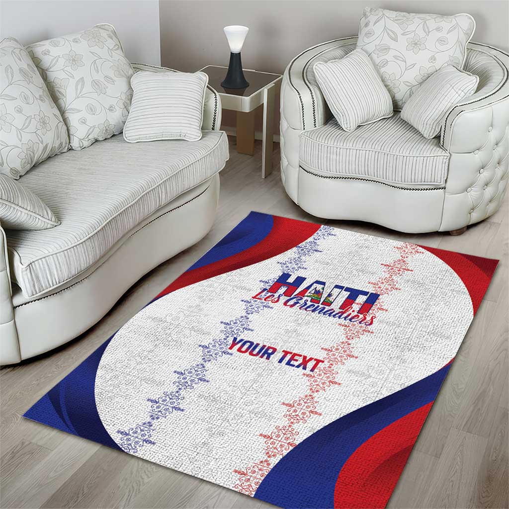 Haiti Football Les Grenadiers Personalized Area Rug Voodoo Veve Papa Legba - Wonder Print Shop