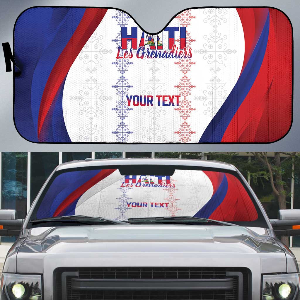 Haiti Football Les Grenadiers Personalized Auto Sun Shade Voodoo Veve Papa Legba - Wonder Print Shop