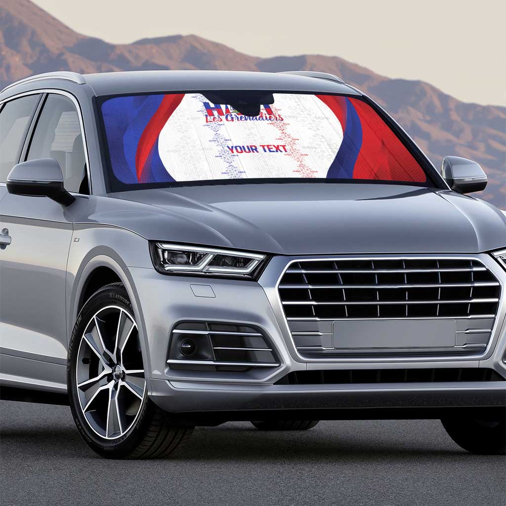 Haiti Football Les Grenadiers Personalized Auto Sun Shade Voodoo Veve Papa Legba - Wonder Print Shop