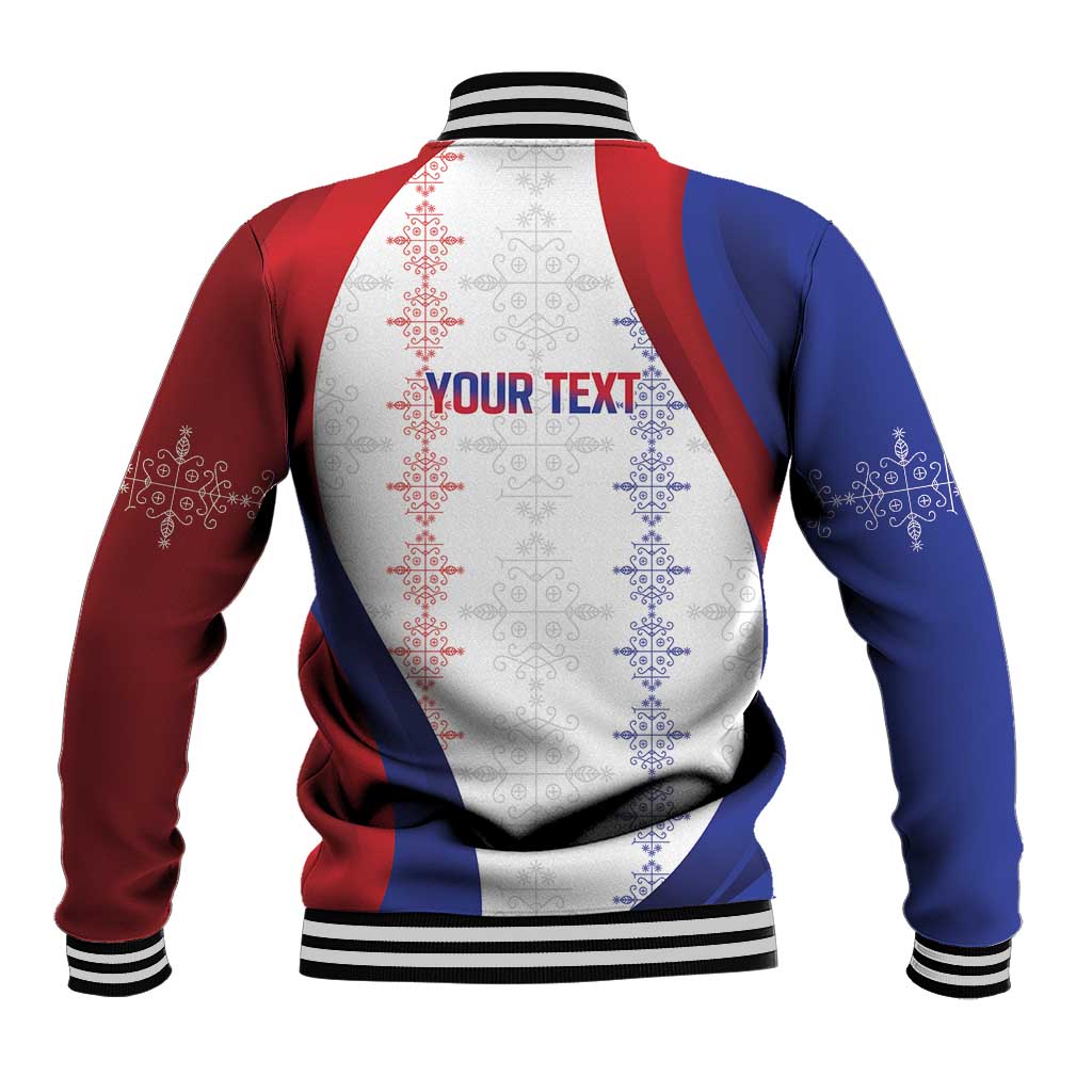 Haiti Football Les Grenadiers Personalized Baseball Jacket Voodoo Veve Papa Legba - Wonder Print Shop