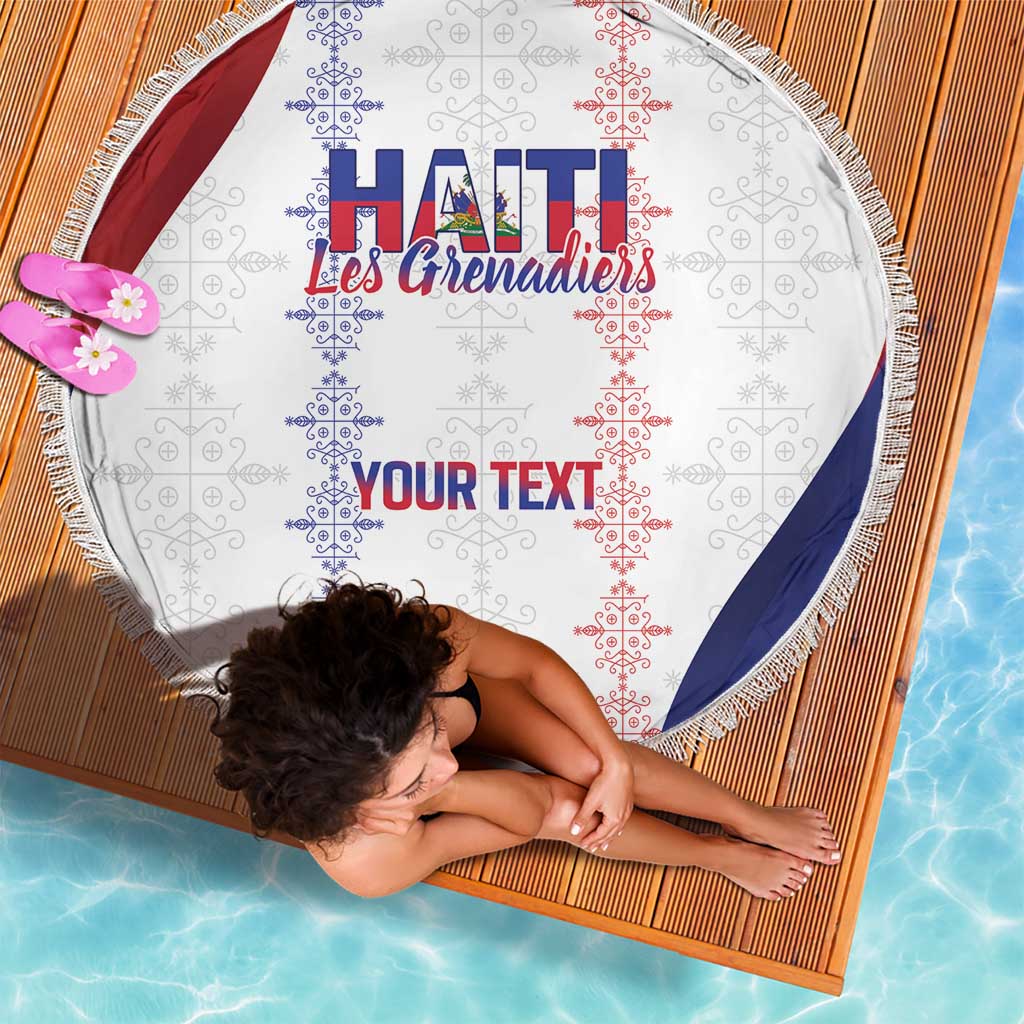 Haiti Football Les Grenadiers Personalized Beach Blanket Voodoo Veve Papa Legba - Wonder Print Shop