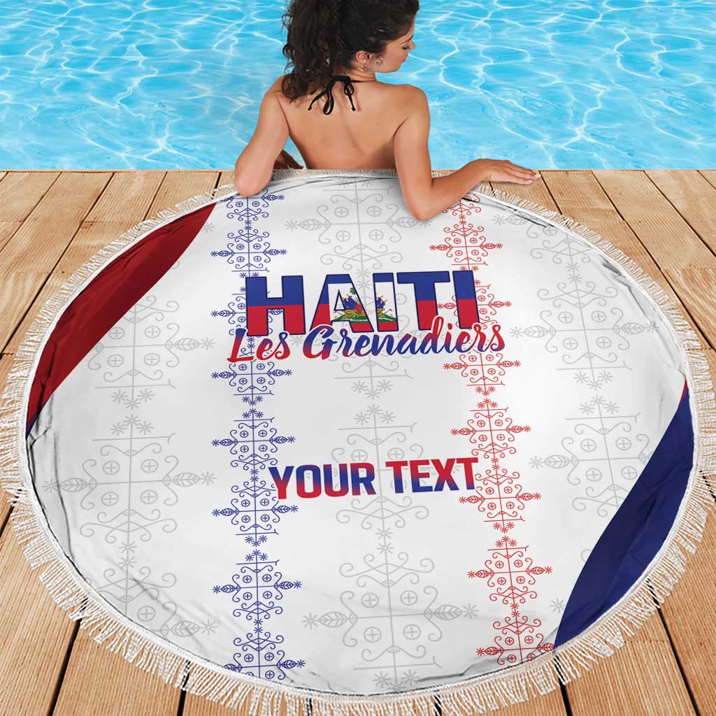 Haiti Football Les Grenadiers Personalized Beach Blanket Voodoo Veve Papa Legba - Wonder Print Shop