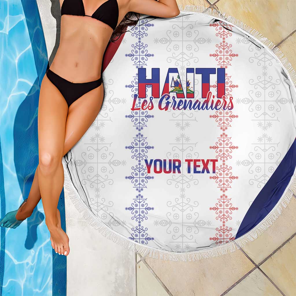 Haiti Football Les Grenadiers Personalized Beach Blanket Voodoo Veve Papa Legba - Wonder Print Shop