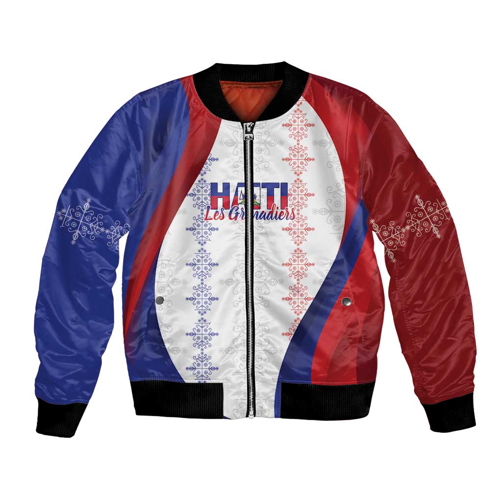 Haiti Football Les Grenadiers Personalized Bomber Jacket Voodoo Veve Papa Legba - Wonder Print Shop