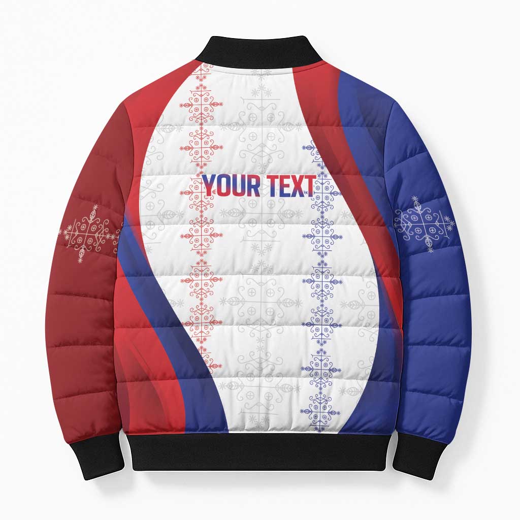 Haiti Football Les Grenadiers Personalized Bomber Puffer Jacket Voodoo Veve Papa Legba - Wonder Print Shop