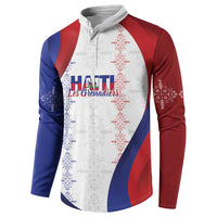 Haiti Football Les Grenadiers Personalized Button Sweatshirt Voodoo Veve Papa Legba - Wonder Print Shop