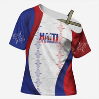 Haiti Football Les Grenadiers Personalized Cross Shoulder Shirt Voodoo Veve Papa Legba - Wonder Print Shop